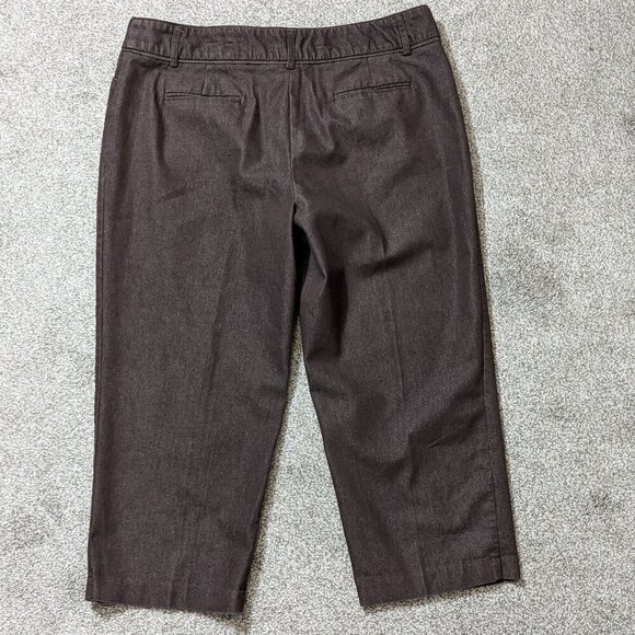 I.N. STUDIO Brown Casual Straight Leg Capri, Cropped Pants; Zipper; Size 12 - Picture 2 of 4